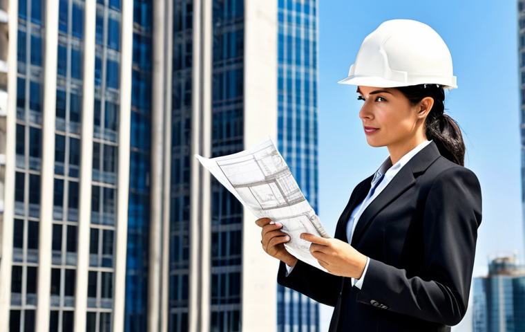 **
"A professional female architect, fully clothed in modest business attire, reviewing blueprints on a construction site with a modern skyscraper in the background, wearing a hard hat, safe for work, appropriate content, professional, perfect anatomy, correct proportions, natural pose, well-formed hands, proper finger count, natural body proportions, high quality."
**